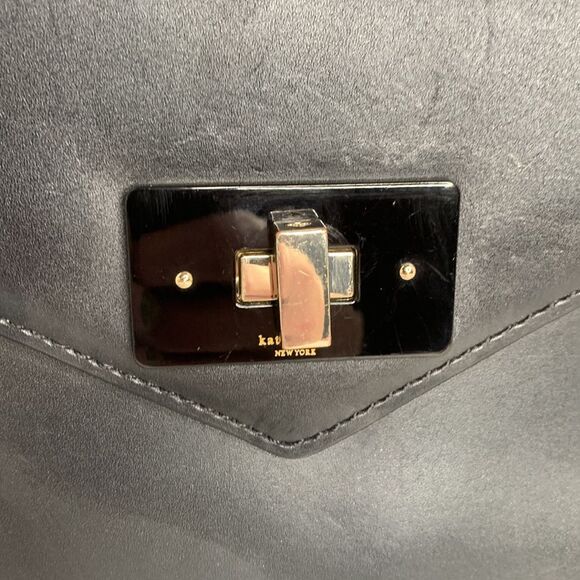 Kate Spade Moonlit Soirée black leather chain strap envelope shoulder bag - Picture 5 of 12